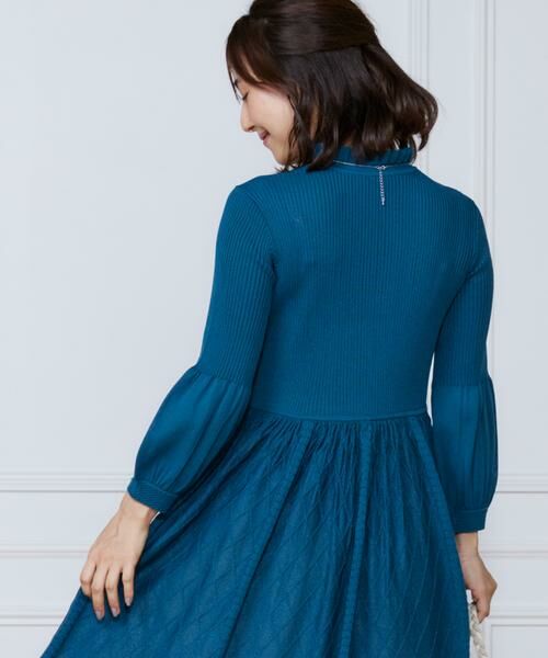 INED / イネド ミニ丈・ひざ丈ワンピース | シアーアーガイル長袖ワンピース | 詳細12