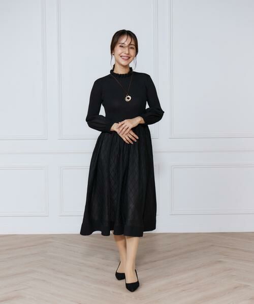 INED / イネド ミニ丈・ひざ丈ワンピース | シアーアーガイル長袖ワンピース | 詳細8