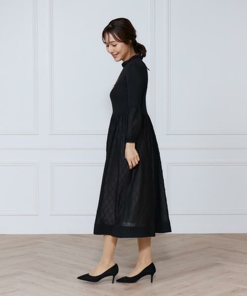 INED / イネド ミニ丈・ひざ丈ワンピース | シアーアーガイル長袖ワンピース | 詳細9