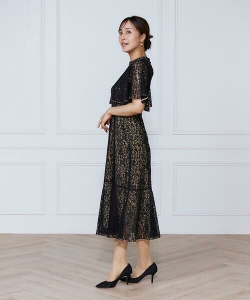 INED / イネド ミニ丈・ひざ丈ワンピース | 配色レースマーメイドワンピース | 詳細18