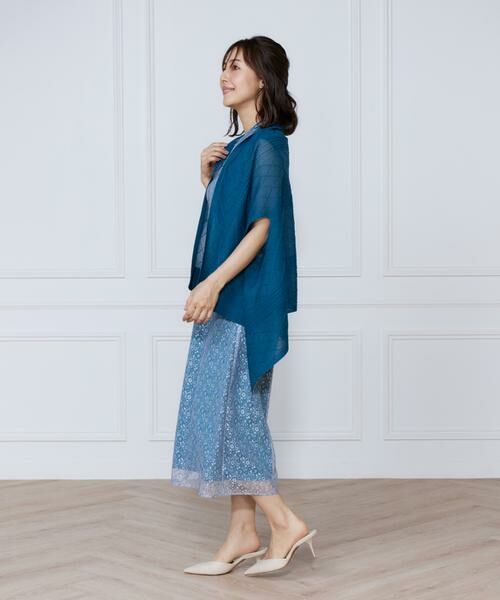 INED / イネド マフラー・ショール・スヌード・ストール | シアーアーガイル大判ニットショール | 詳細10