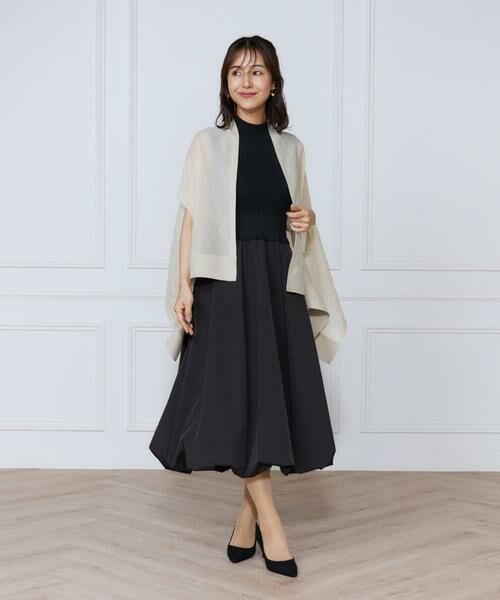 INED / イネド マフラー・ショール・スヌード・ストール | シアーアーガイル大判ニットショール | 詳細6