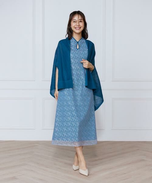 INED / イネド マフラー・ショール・スヌード・ストール | シアーアーガイル大判ニットショール | 詳細9