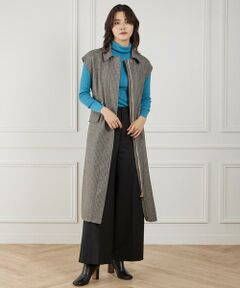 INED / イネド ベスト | ダブルフェイス2WAYロングジレ