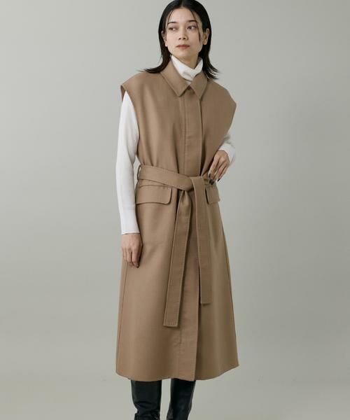 INED/イネド ダブルフェイス2WAYロングジレ キャメル1 09 INED/イネド ダブルフェイス2WAYロングジレ キャメル1 09