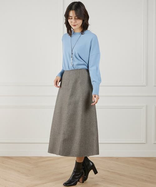 INED / イネド ミニ・ひざ丈スカート | 《大きいサイズ》ダブルフェイスAラインスカート | 詳細9