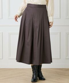 INED / イネド ミニ・ひざ丈スカート | 《大きいサイズ》タックプリーツスカート