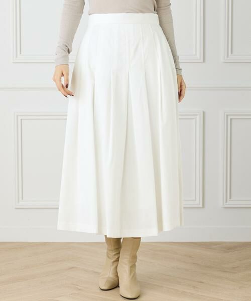 INED / イネド ミニ・ひざ丈スカート | 《大きいサイズ》タックプリーツスカート | 詳細1