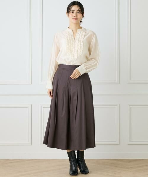 INED / イネド ミニ・ひざ丈スカート | 《大きいサイズ》タックプリーツスカート | 詳細8