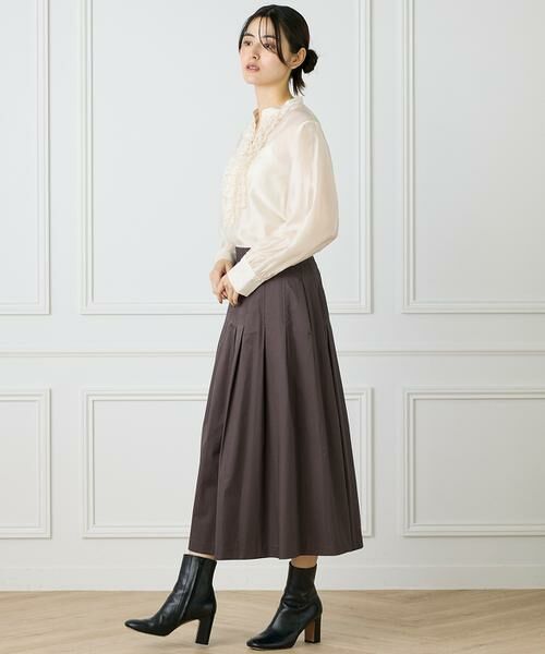 INED / イネド ミニ・ひざ丈スカート | 《大きいサイズ》タックプリーツスカート | 詳細9