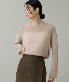 INED / イネド ニット・セーター | アルパカ混 片畦ボートネックプルオーバー