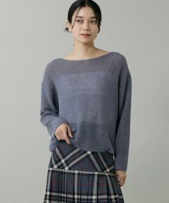 INED / イネド ニット・セーター | 《大きいサイズ》アルパカ混 片畦ボートネックプルオーバー