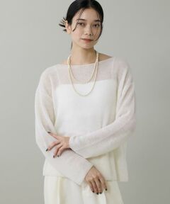 INED / イネド ニット・セーター | 《大きいサイズ》アルパカ混 片畦ボートネックプルオーバー