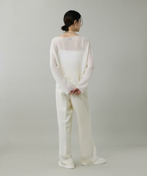 INED / イネド ニット・セーター | 《大きいサイズ》アルパカ混 片畦ボートネックプルオーバー | 詳細7