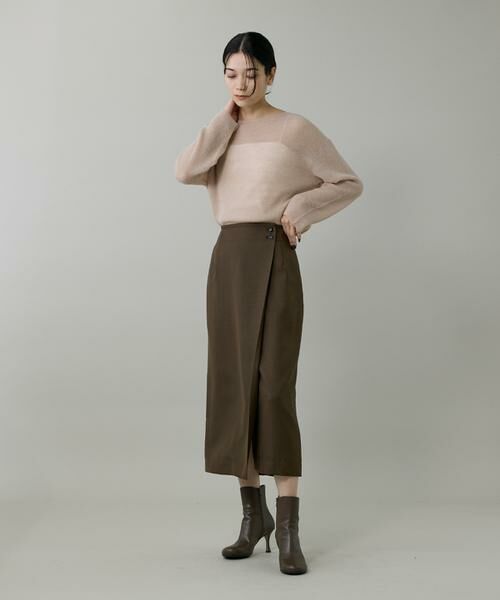 INED / イネド ニット・セーター | 《大きいサイズ》アルパカ混 片畦ボートネックプルオーバー | 詳細9