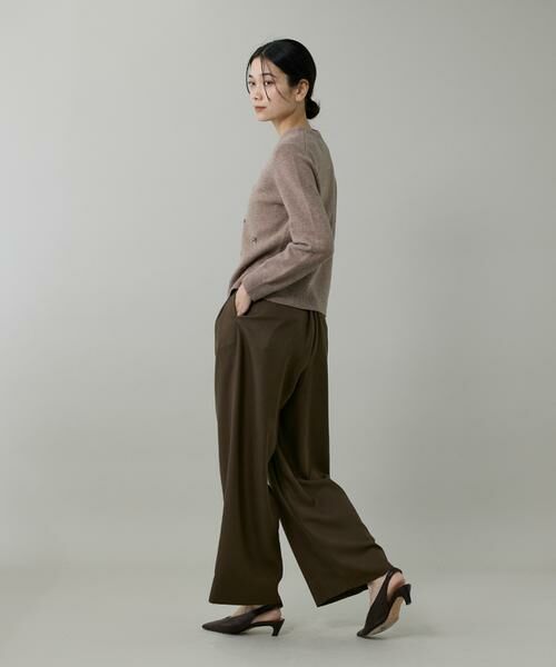 INED / イネド ニット・セーター | 《大きいサイズ》クルーネックビジュー風刺繍ニット | 詳細4