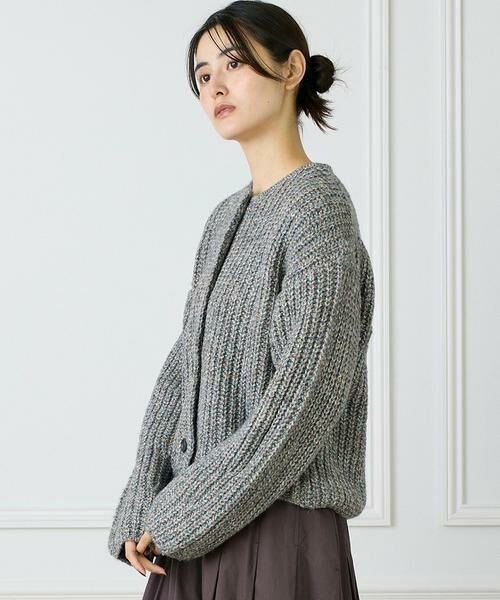 INED / イネド カーディガン・ボレロ | 片畦クルーネックカーディガン | 詳細7