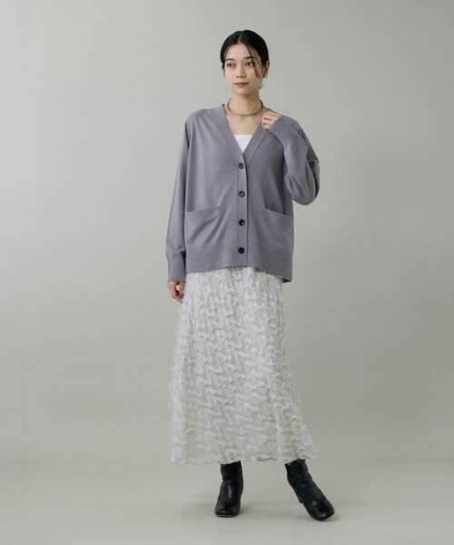 INED / イネド カーディガン・ボレロ | 《大きいサイズ》Vネックカーディガン | 詳細5