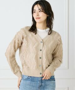 INED / イネド カーディガン・ボレロ | 《大きいサイズ》フリンジVネックカーディガン