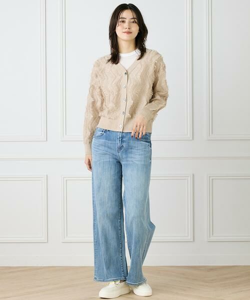 INED / イネド カーディガン・ボレロ | 《大きいサイズ》フリンジVネックカーディガン | 詳細2