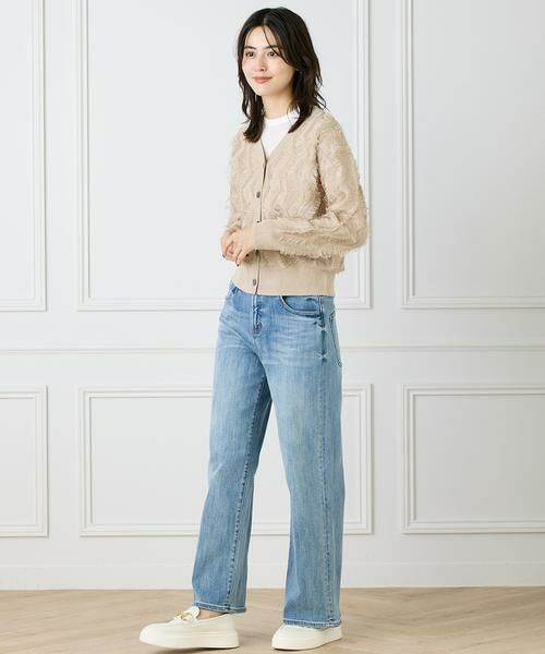 INED / イネド カーディガン・ボレロ | 《大きいサイズ》フリンジVネックカーディガン | 詳細3