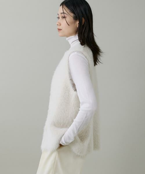 INED / イネド ベスト | 《大きいサイズ》フェザーヤーンニットジレ | 詳細10