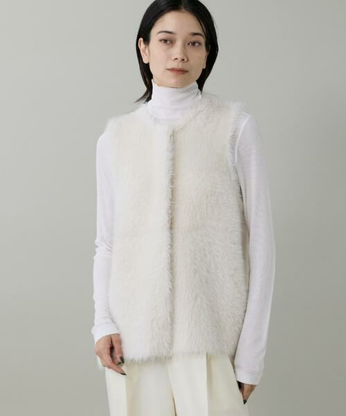INED / イネド ベスト | 《大きいサイズ》フェザーヤーンニットジレ | 詳細9