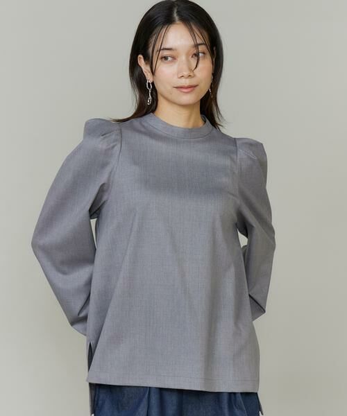 INED/イネド 《三尋木奈保コラボ・Oggi12月号掲載》盛り袖ブラウス グレー1 09