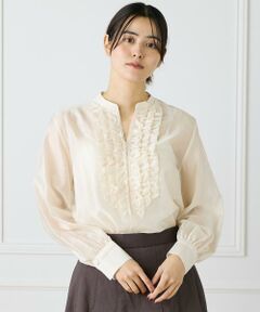 INED / イネド シャツ・ブラウス | 《大きいサイズ》ラッフルブラウス