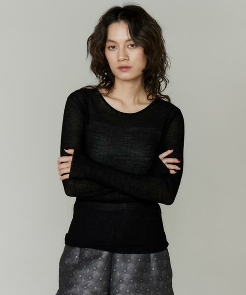 INED / イネド ニット・セーター | シアーギャザープルオーバー | 詳細1