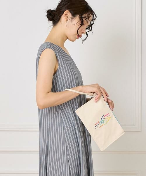 INED / イネド ポーチ | 《RAINBOW COLLECTION》刺繍ロゴキャンバスポーチ | 詳細1