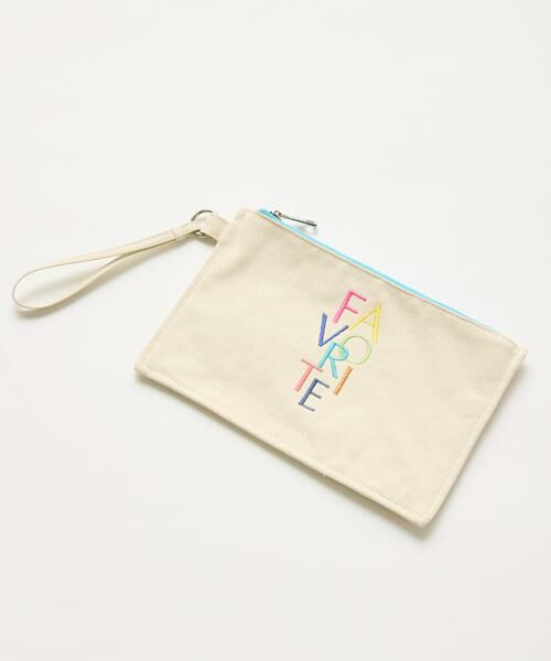INED / イネド ポーチ | 《RAINBOW COLLECTION》刺繍ロゴキャンバスポーチ | 詳細2