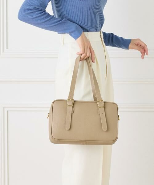 INED/イネド ショルダーボストンバッグ《MARLON》 グレーベージュ3 40 INED/イネド ショルダーボストンバッグ《MARLON》 グレーベージュ3 40