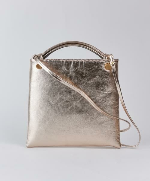 INED / イネド ショルダーバッグ | bar-knot flat ショルダーバッグ パターン＆メタリックレザー《FEEL AND TASTE》 | 詳細3