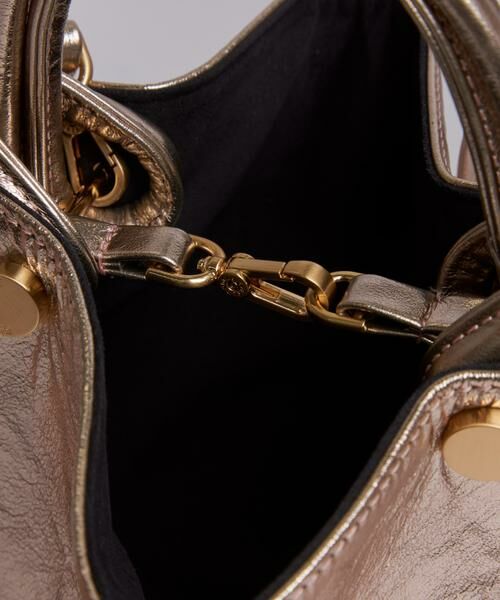 INED / イネド ショルダーバッグ | bar-knot flat ショルダーバッグ パターン＆メタリックレザー《FEEL AND TASTE》 | 詳細8