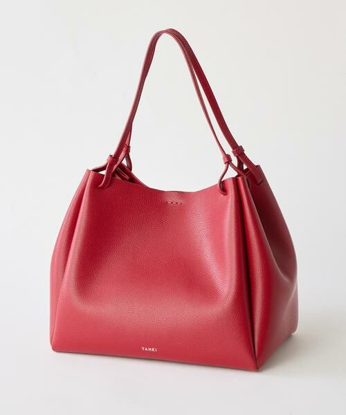 INED/イネド SOFT SHRINK レザートートバッグ《YAHKI》 レッド 40