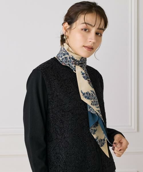 INED / イネド マフラー・ショール・スヌード・ストール | Slim Dina Scarf スリムスカーフ《Tapis Noir》 | 詳細1