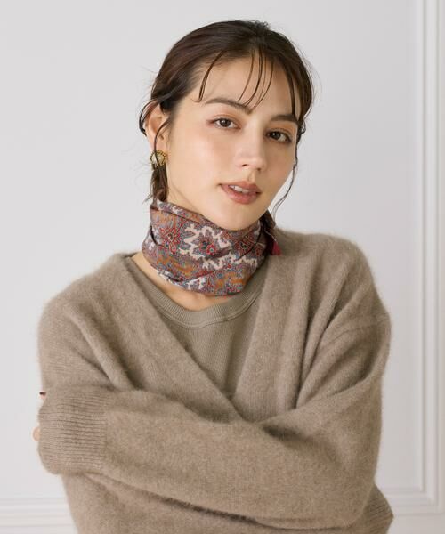 INED / イネド マフラー・ショール・スヌード・ストール | Slim Danica Scarf スリムスカーフ《Tapis Noir》 | 詳細7