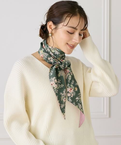 INED / イネド マフラー・ショール・スヌード・ストール | Slim Darcy Scarf スリムスカーフ《Tapis Noir》 | 詳細1