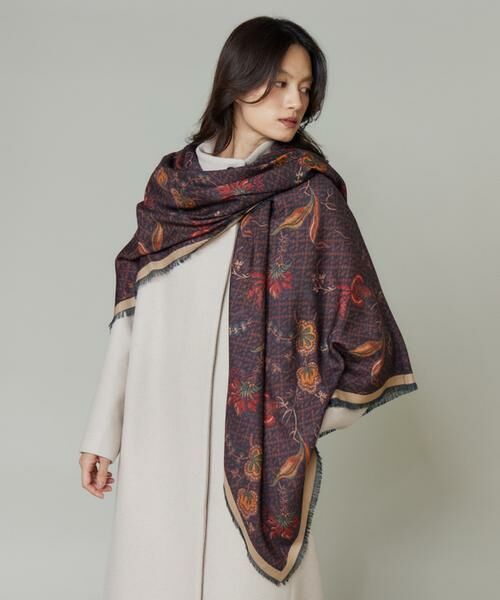 INED / イネド マフラー・ショール・スヌード・ストール | Large Demi Scarf 大判スカーフ《Tapis Noir》 | 詳細7