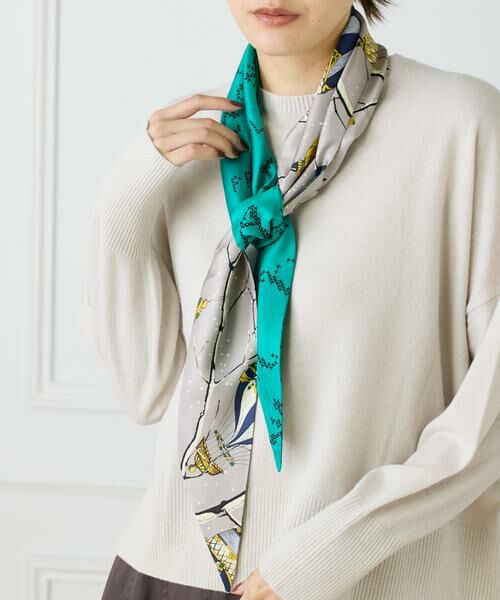 INED / イネド マフラー・ショール・スヌード・ストール | ダイヤ型スカーフ　クロスステッチバンダナ《manipuri》 | 詳細5