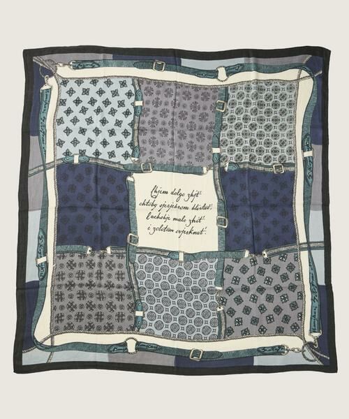 INED / イネド マフラー・ショール・スヌード・ストール | ウールシルクストールヘリンボーン織　クレストベルト柄《manipuri》 | 詳細1