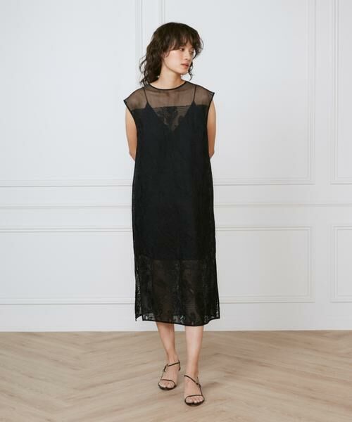 INED / イネド ミニ丈・ひざ丈ワンピース | 《大きいサイズ》オーガンジーワンピース《la veille by SUPERIOR CLOSET》 | 詳細7