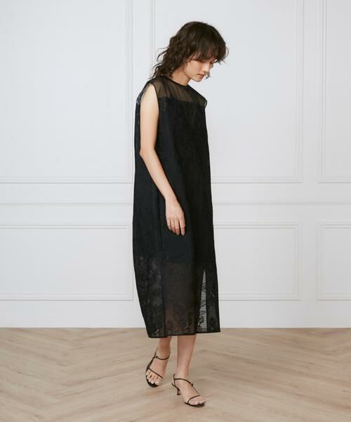 INED / イネド ミニ丈・ひざ丈ワンピース | 《大きいサイズ》オーガンジーワンピース《la veille by SUPERIOR CLOSET》 | 詳細8