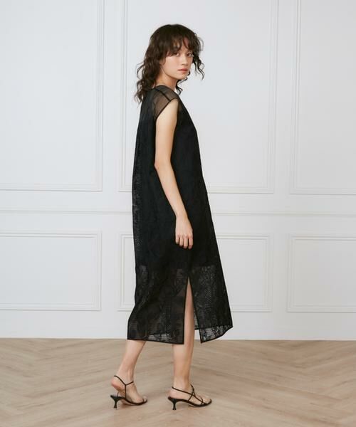 INED / イネド ミニ丈・ひざ丈ワンピース | 《大きいサイズ》オーガンジーワンピース《la veille by SUPERIOR CLOSET》 | 詳細9