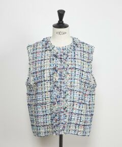 INED / イネド その他アウター | 《大きいサイズ》ツイードジレ《TOURNIER/トゥルニエ》