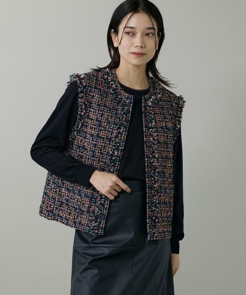 INED / イネド その他アウター | 《大きいサイズ》ツイードジレ《TOURNIER/トゥルニエ》 | 詳細1