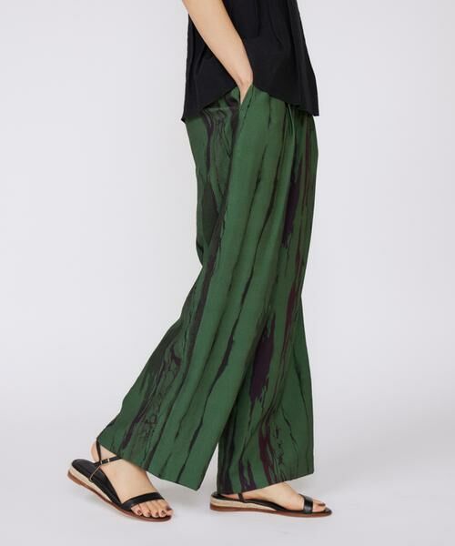 INED / イネド その他パンツ | 《大きいサイズ》プリントパンツ《la veille by SUPERIOR CLOSET》(グリーン)