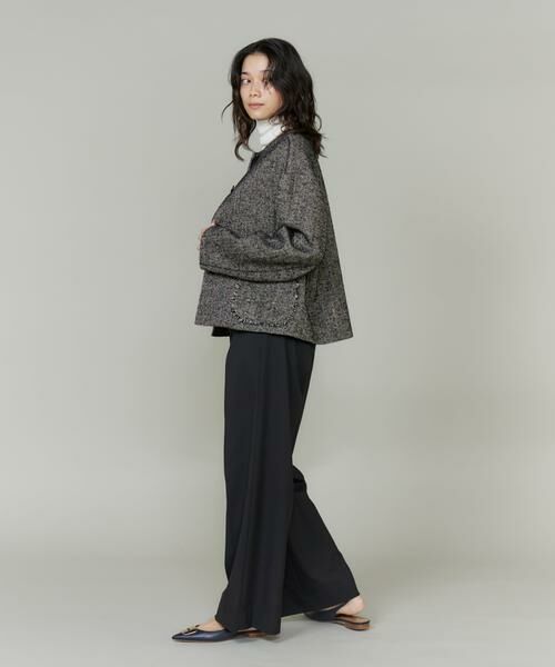 INED / イネド その他アウター | ヘリンボーン柄ノーカラーショートコート | 詳細4