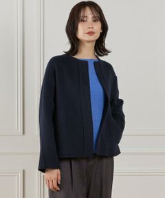 INED / イネド その他アウター | ノーカラーショートコート